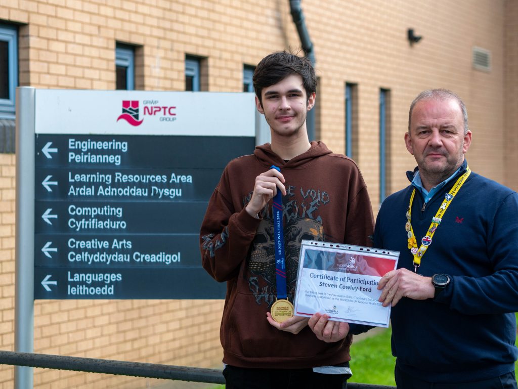 Steven Crawley-Ford with his gold medal from world skills