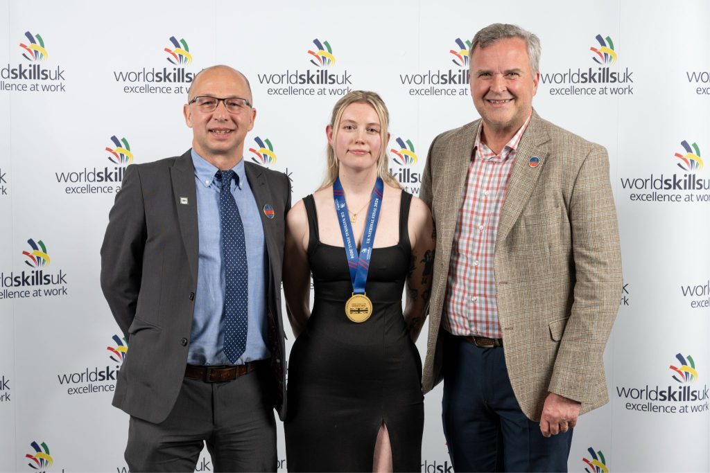 Victoria Steele with her gold medal from World Skills