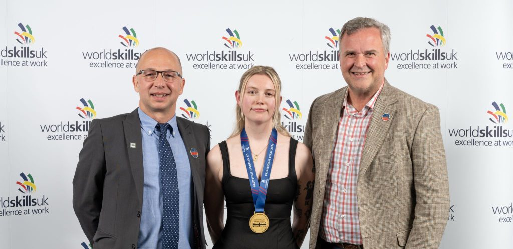 Victoria Steele with her gold medal from World Skills